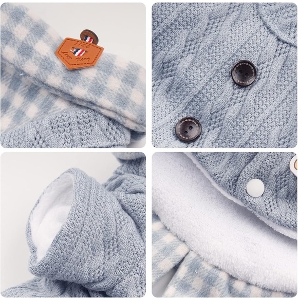 Black and Blue Dog Jacket puffer sweater Set - Picture 9 of 16